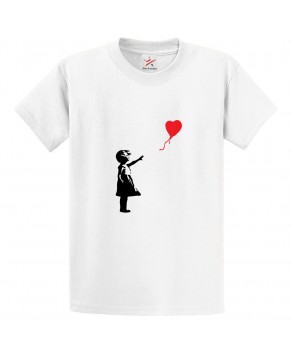 Girl with Flying Ballon Artistic Unisex Kids and Adults T-Shirt